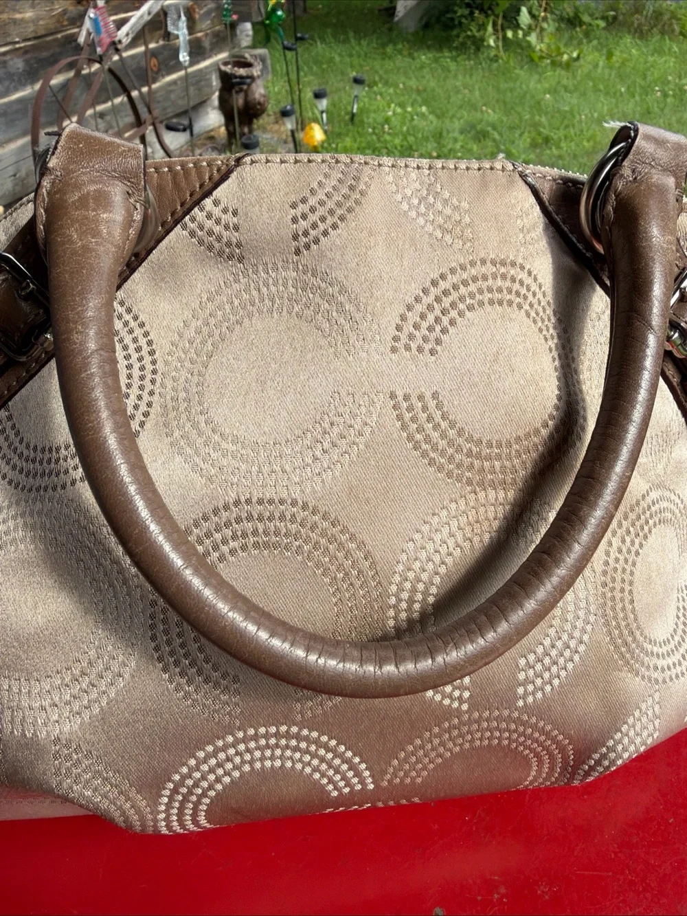 Coach satchel metallic